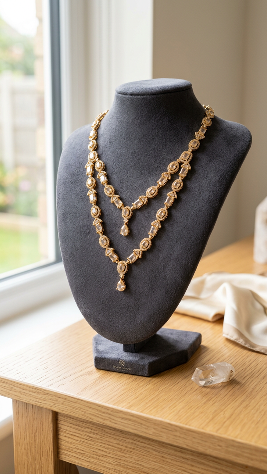 Gold Plated AD Stone Necklace