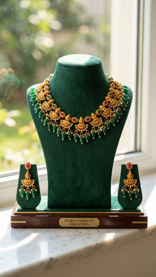 Lakshmi Pendant short antique necklace set