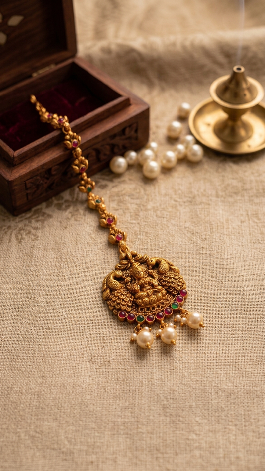 Antique Gold Plated Maang Tikka