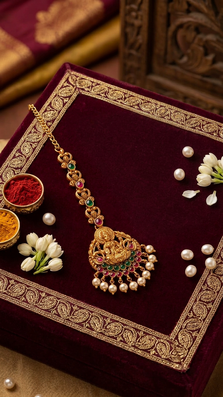 Antique Gold Plated Maang Tikka
