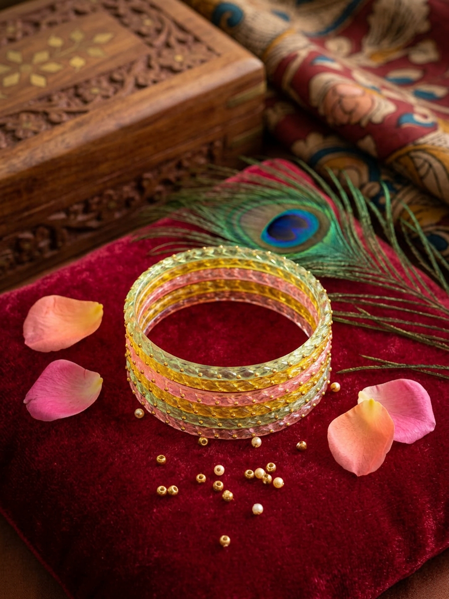 Raindrop Glass Bangles (set of 12)