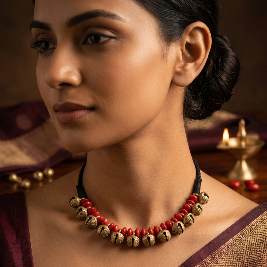Handmade Manchadi Chilanka Necklace Set