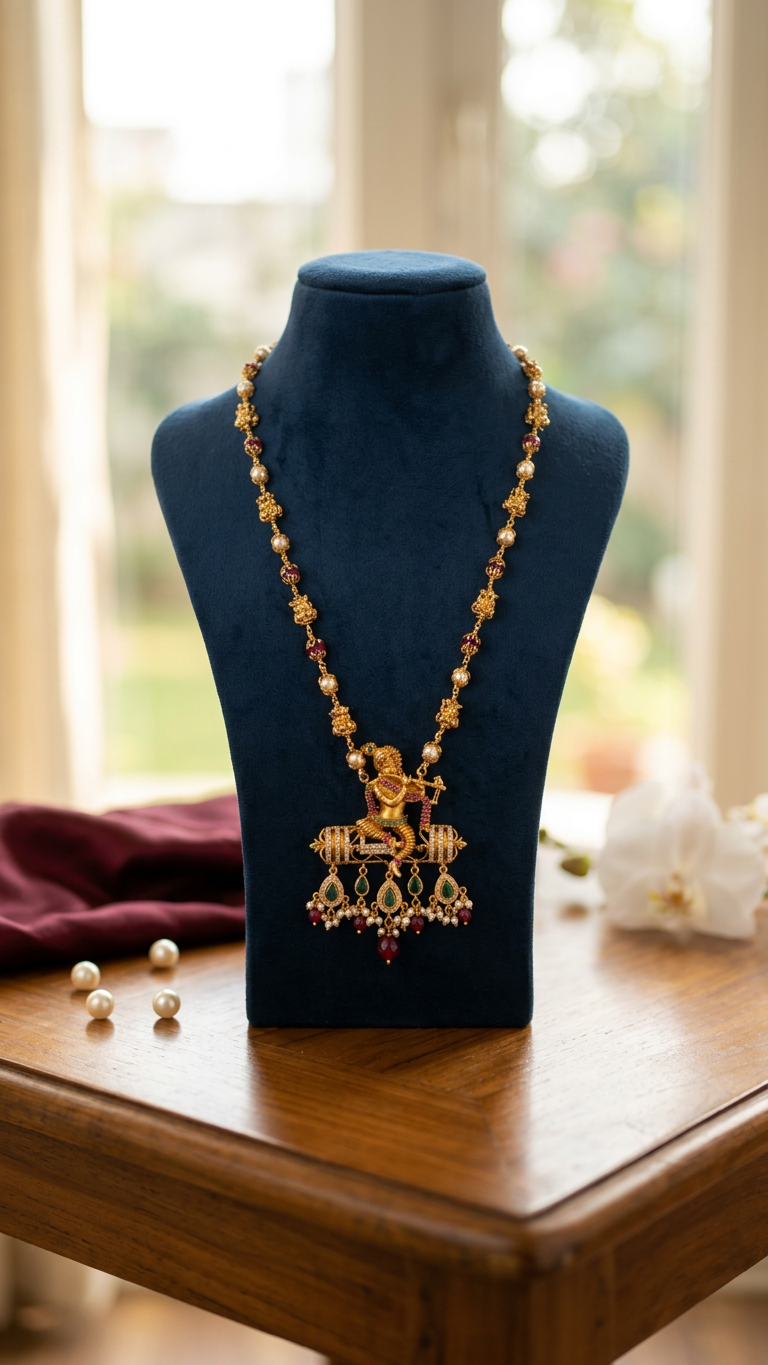 Lord Krishna Temple Necklace