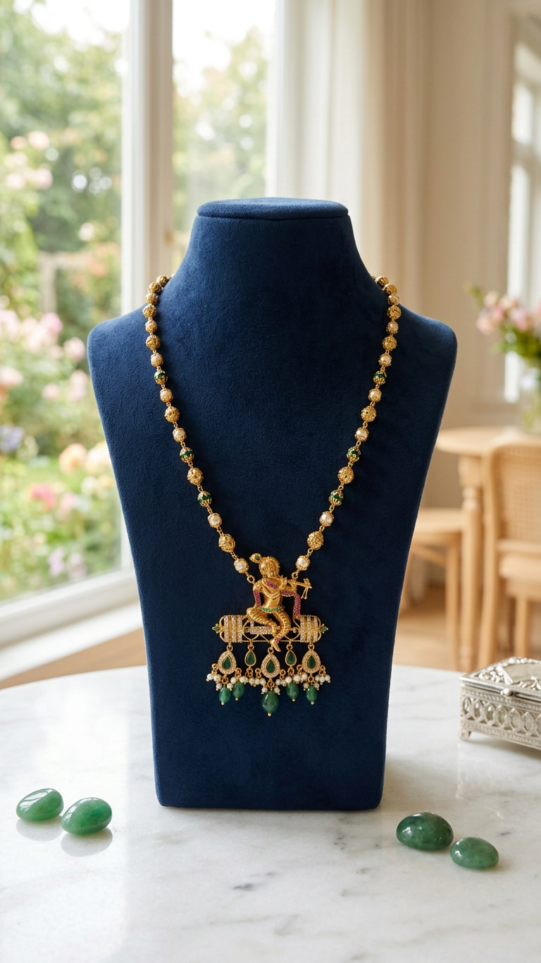 Lord Krishna Temple Necklace