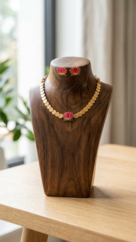 Lotus coin Necklace Set