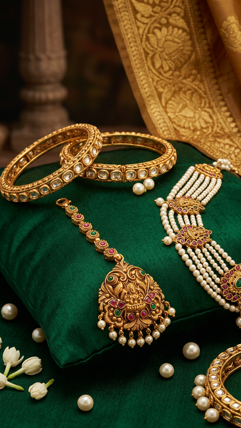 Antique Gold Plated Maang Tikka
