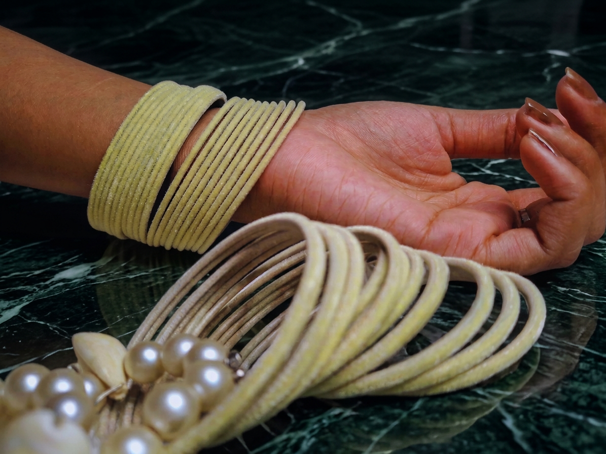 Velvet metal Bangles (set of 36)
