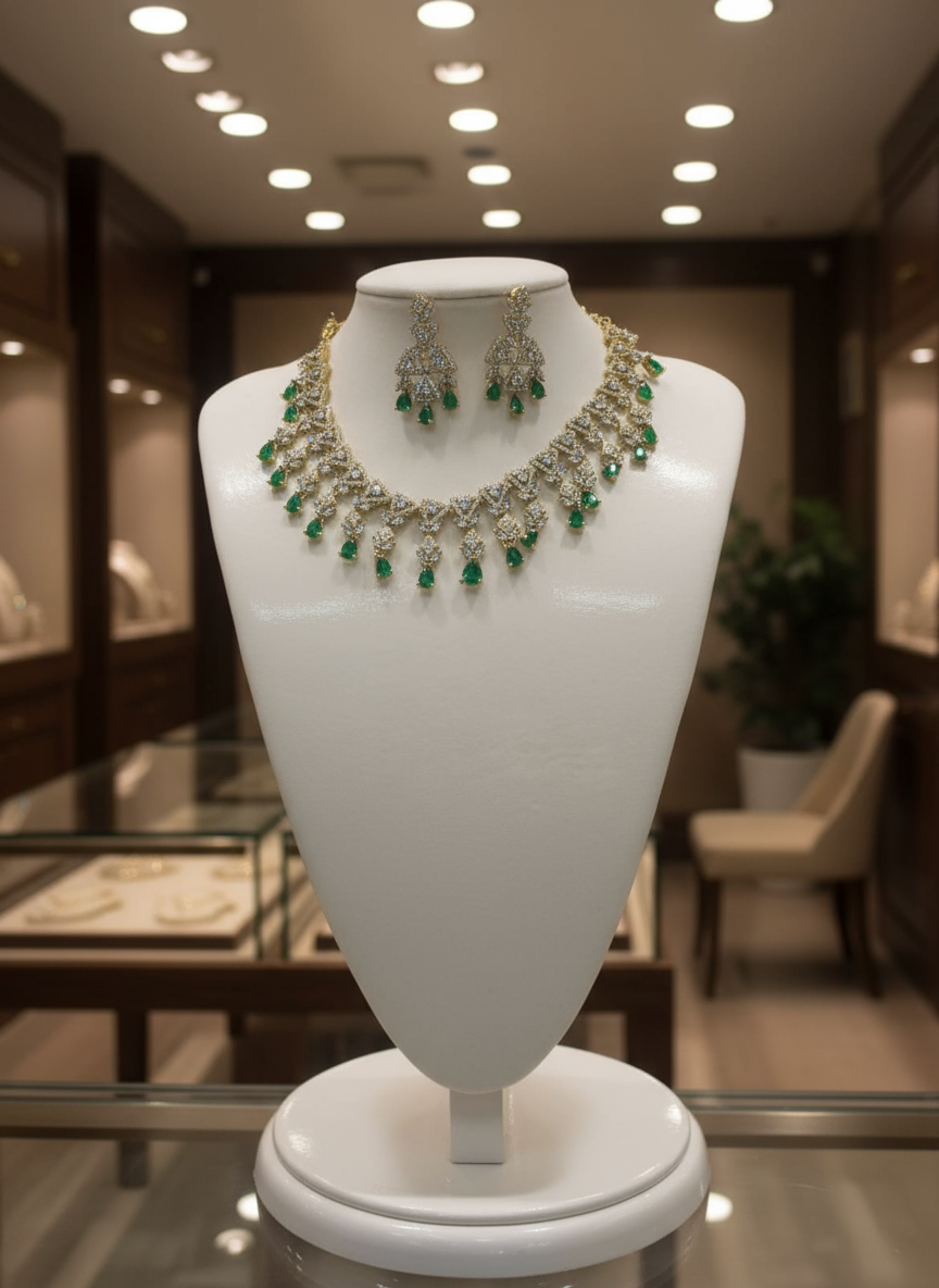 AD Emerald Necklace Set