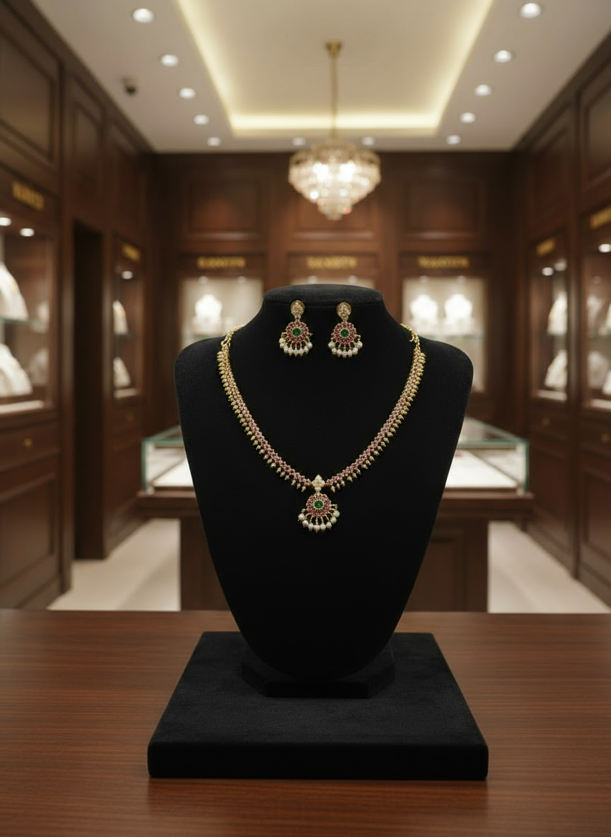 Premium Design Royal Blossom Necklace Set