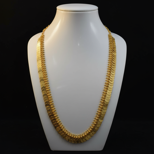 Gold Plated Coin Kasu Mala Necklace (20 inch)