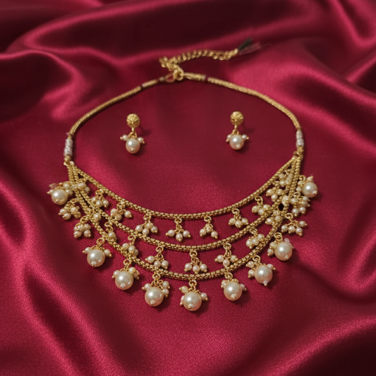 Layered Pearl Necklace set