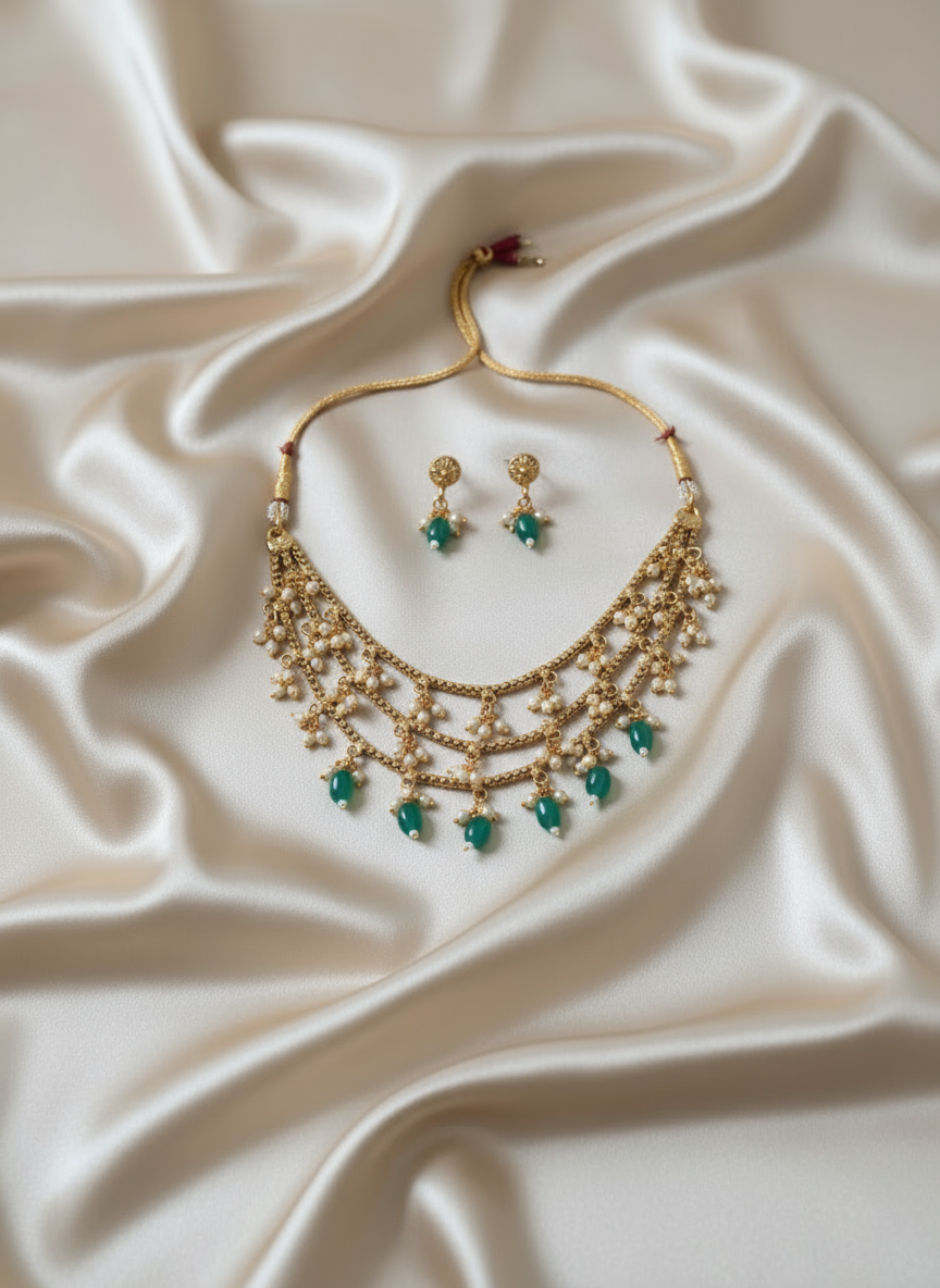 Layered Pearl Necklace set