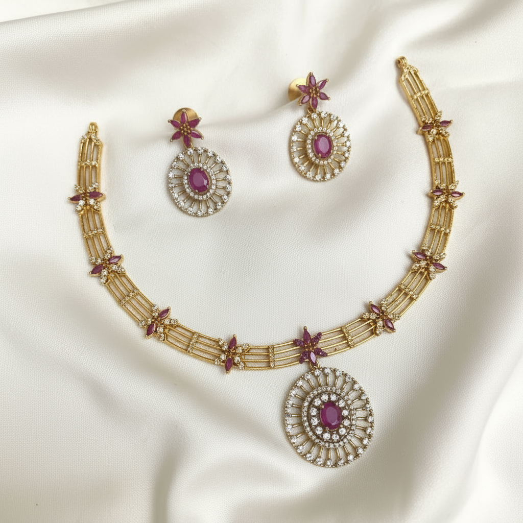 AD Ruby/Emerald Necklace set