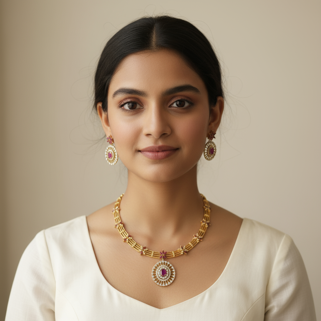 AD Ruby/Emerald Necklace set