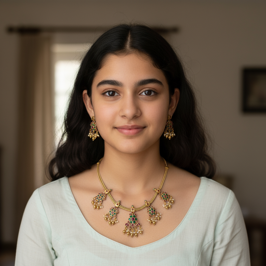 Ruby and Emerald Necklace set