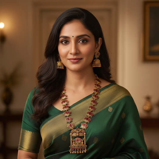 Lotus Lakshmi Long Haaram