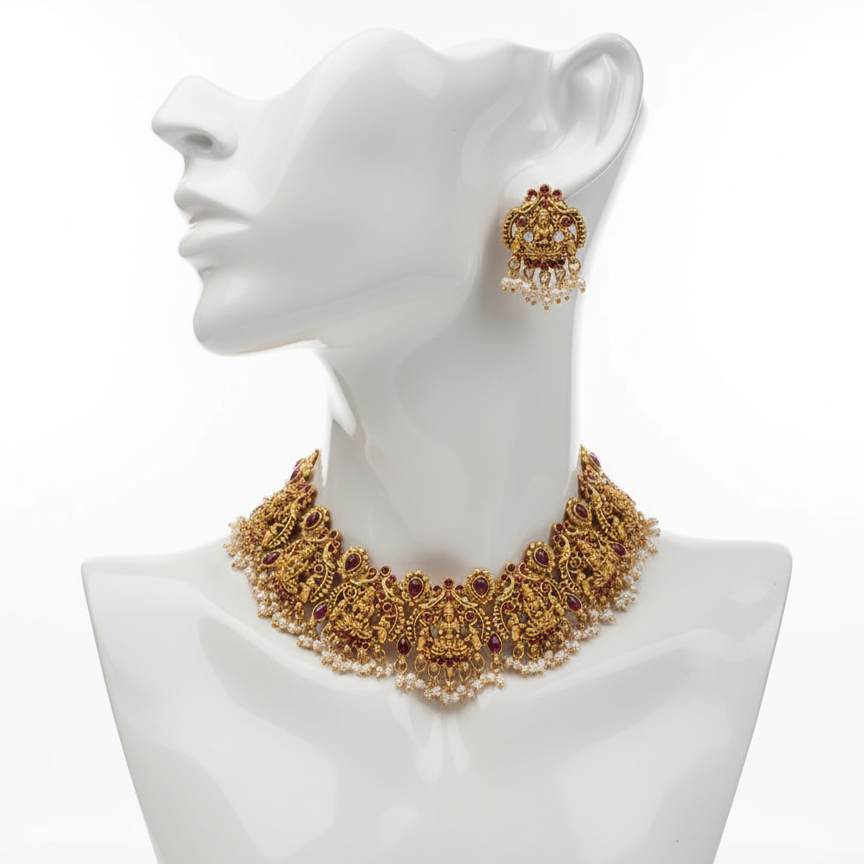 Lakshmi Temple Necklace Set