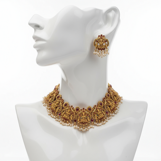 Lakshmi Temple Necklace Set