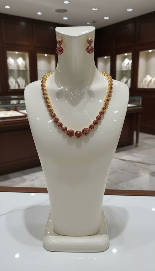 Gold Plated AD Necklace Set