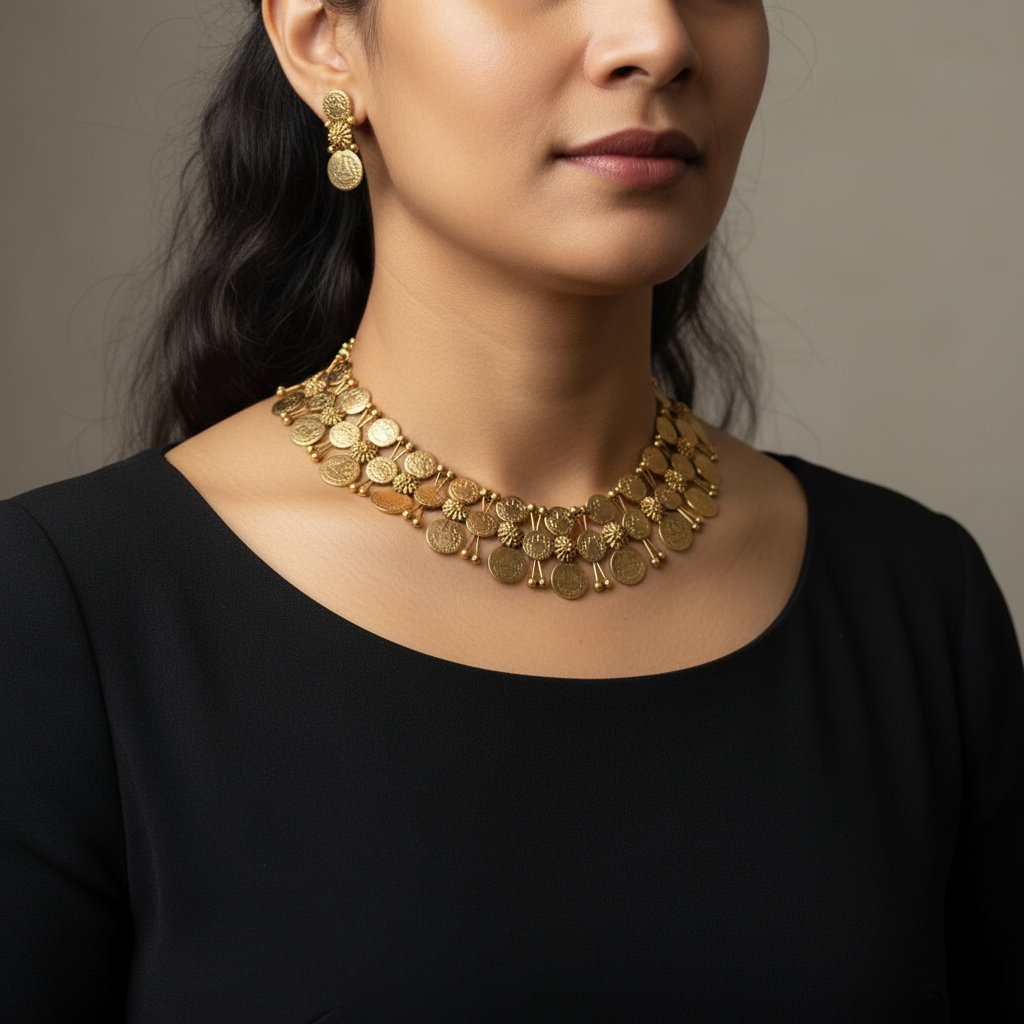 Layered coin Necklace set