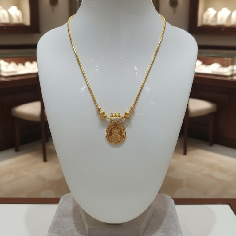 Gold Plated Coin Pendant Necklace