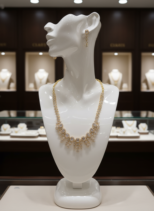 Gold Plated AD Necklace Set