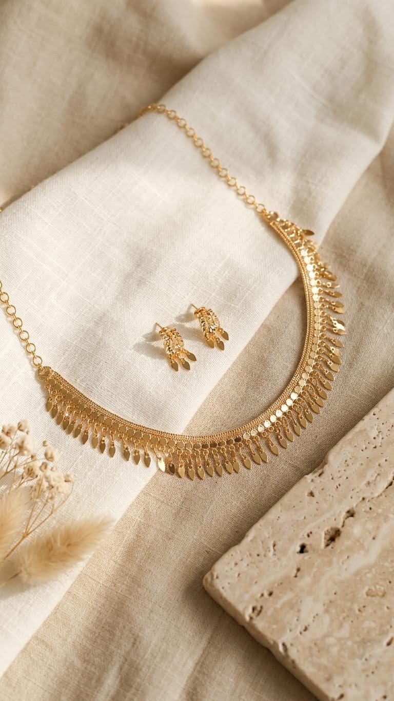 Gold Plated Double Layer Elakkathaali Choker Necklace set