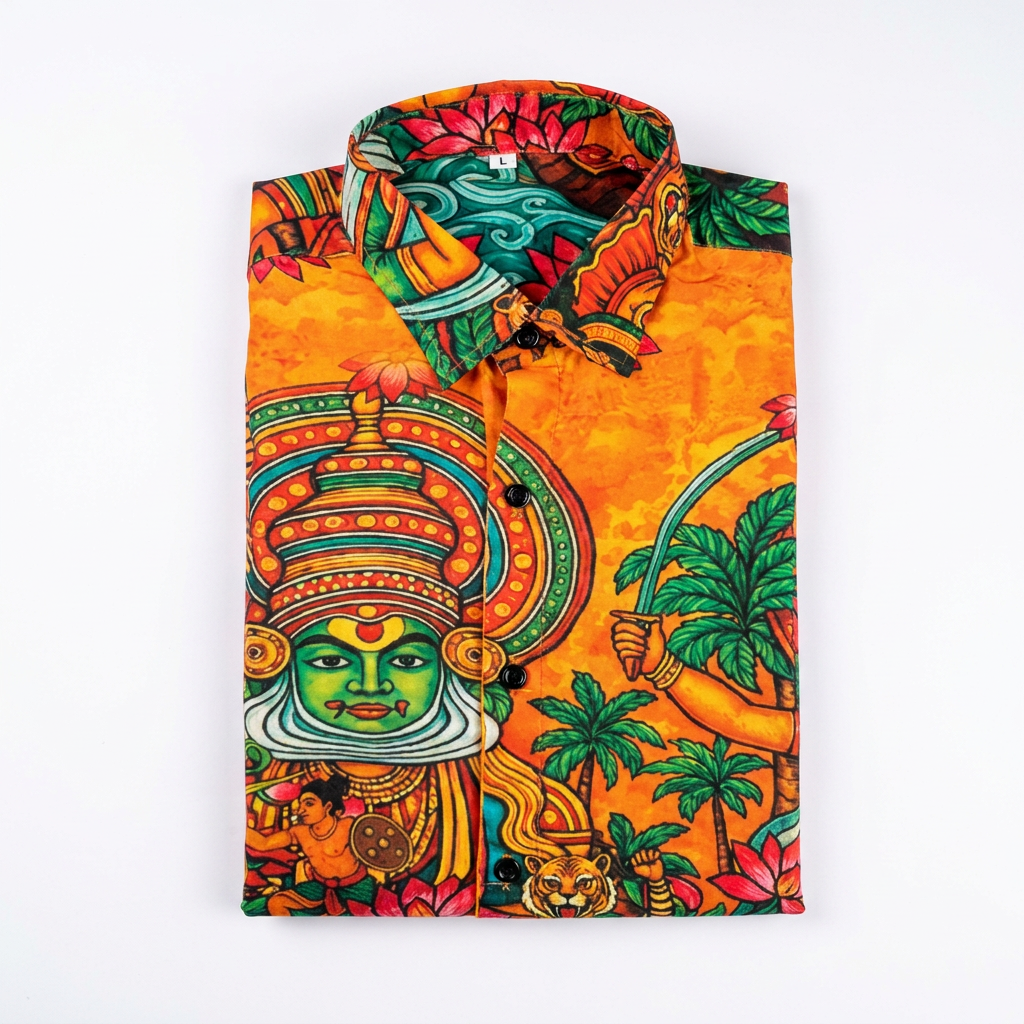 The Kerala Heritage Mural Print Shirt