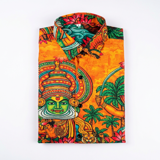 The Kerala Heritage Mural Print Shirt