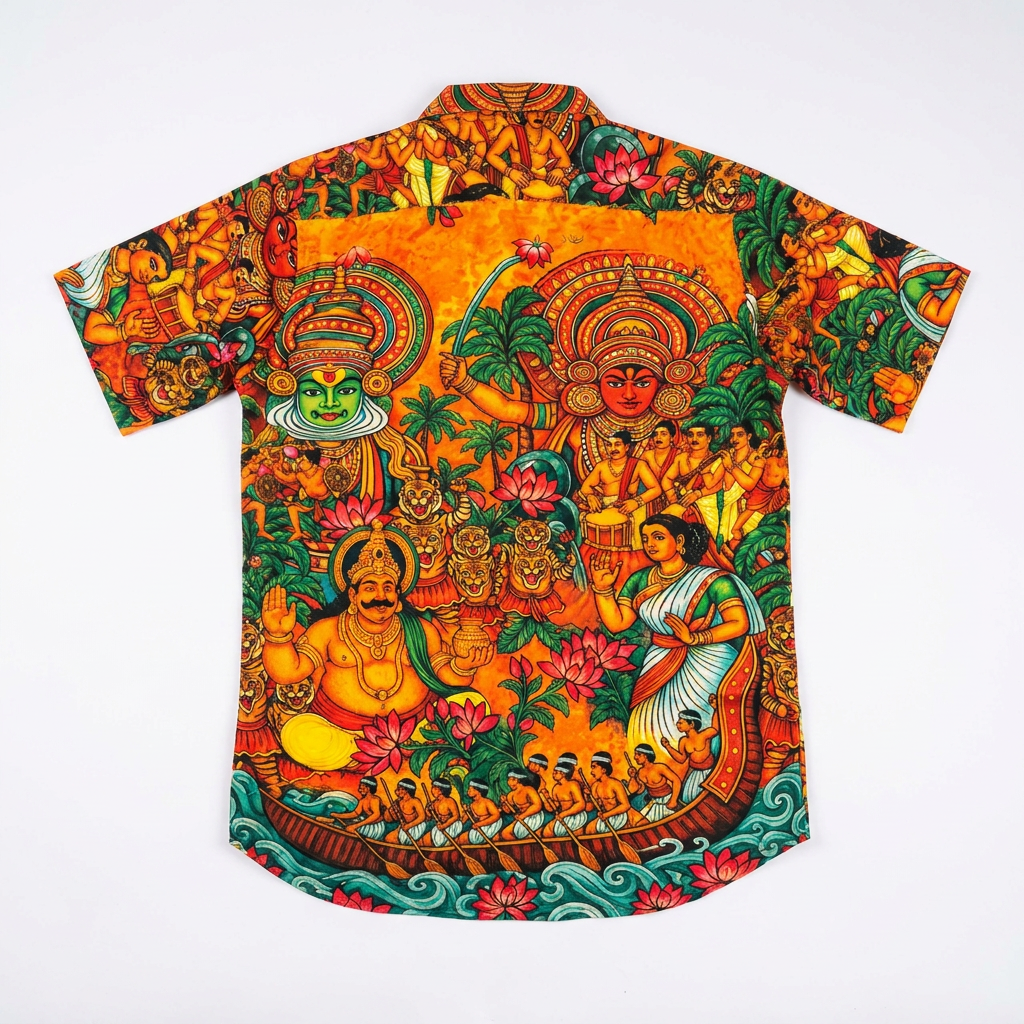 The Kerala Heritage Mural Print Shirt