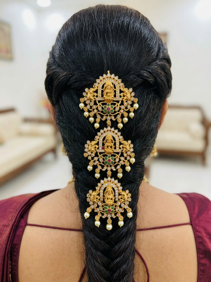 Antique Gold Grand Temple Arch Jada Billa (Hair Accessory)
