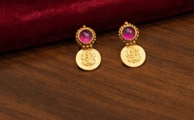 Traditional Antique Gold Kemp Stone & Kasu Choker Set