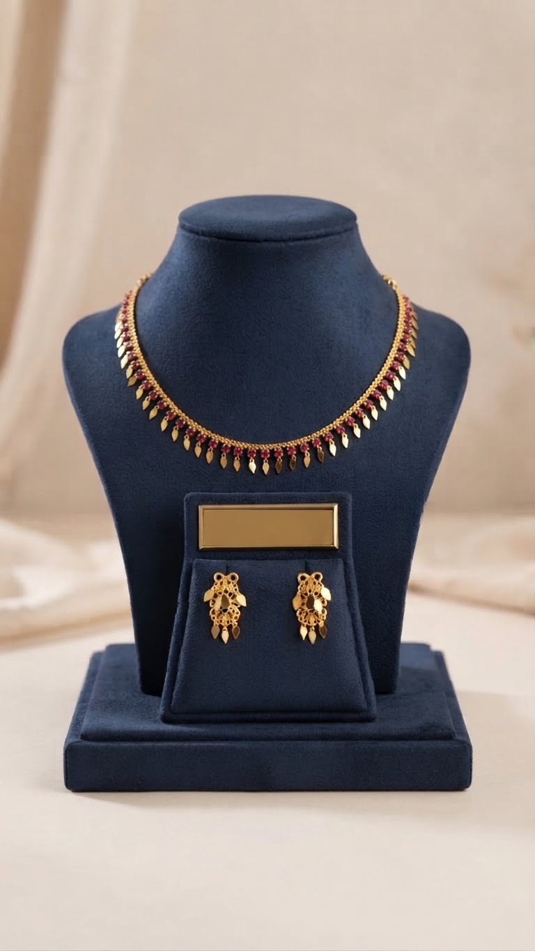 Gold plated ilakathali with ruby stones