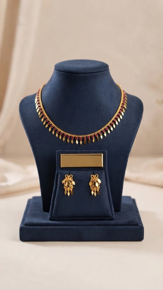 Gold plated ilakathali with ruby stones