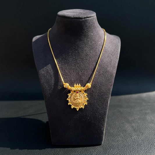Divya Lakshmi Gold Temple Pendant Necklace