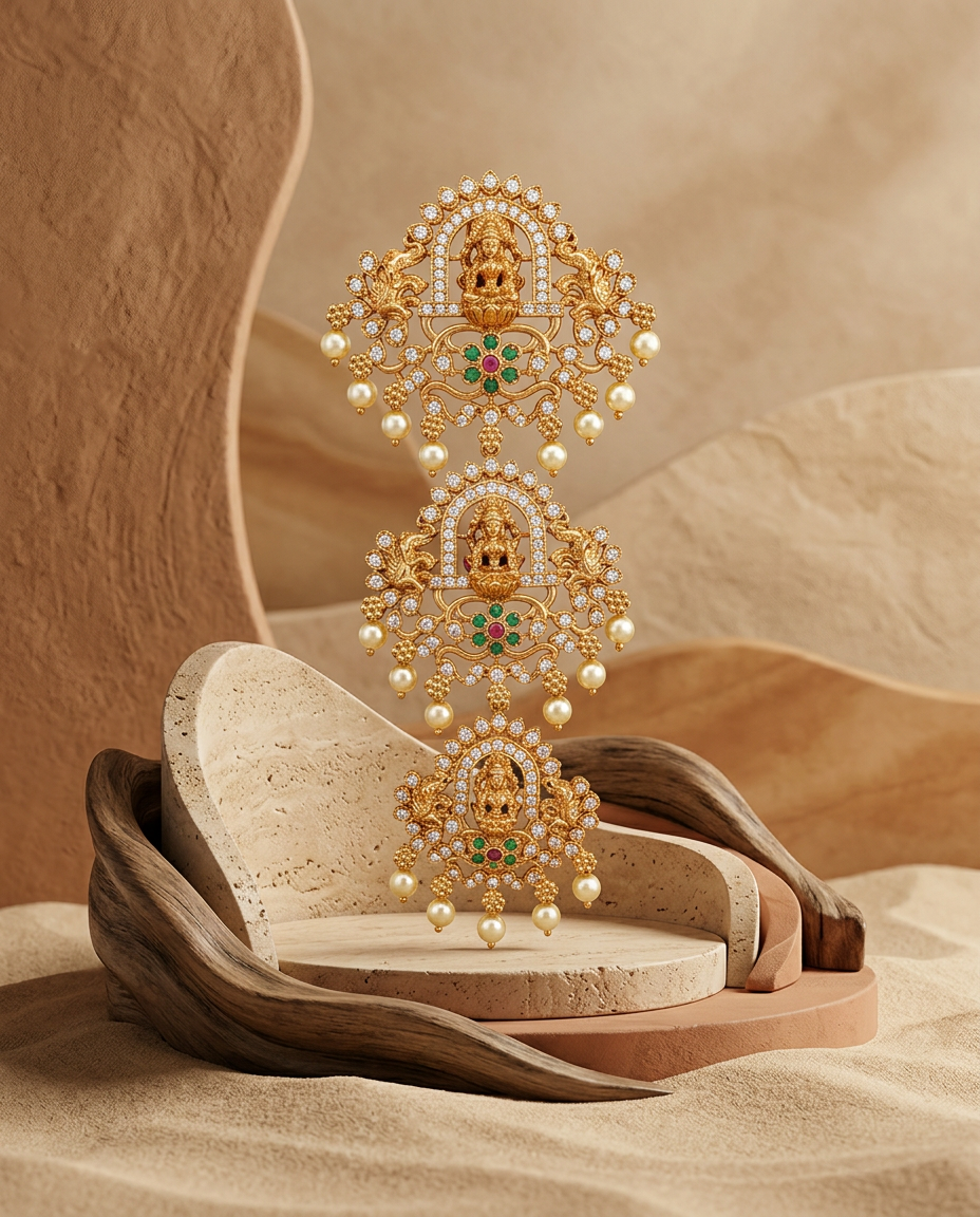 Antique Gold Grand Temple Arch Jada Billa (Hair Accessory)