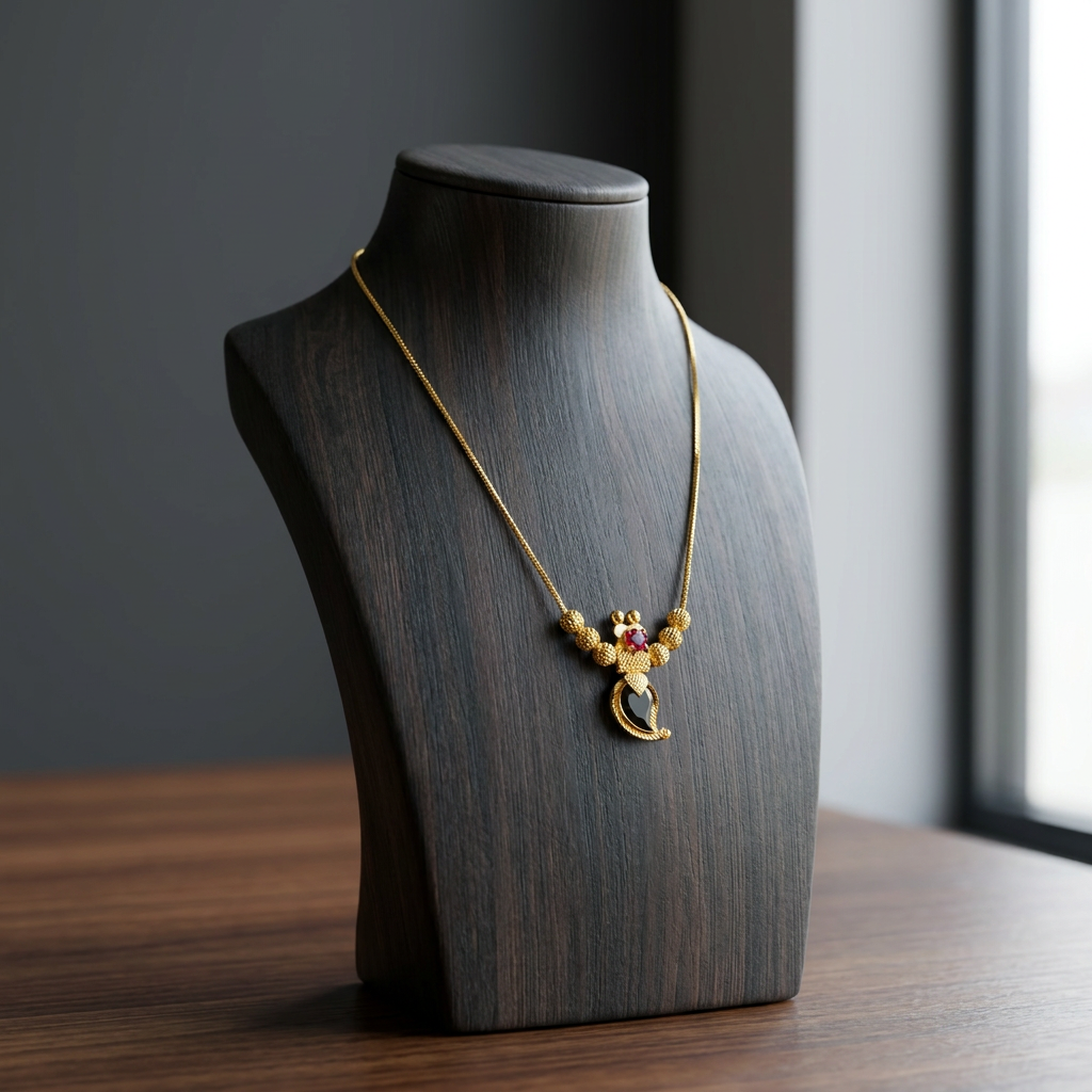 Shyamala Black Manga Gold Pendant Necklace