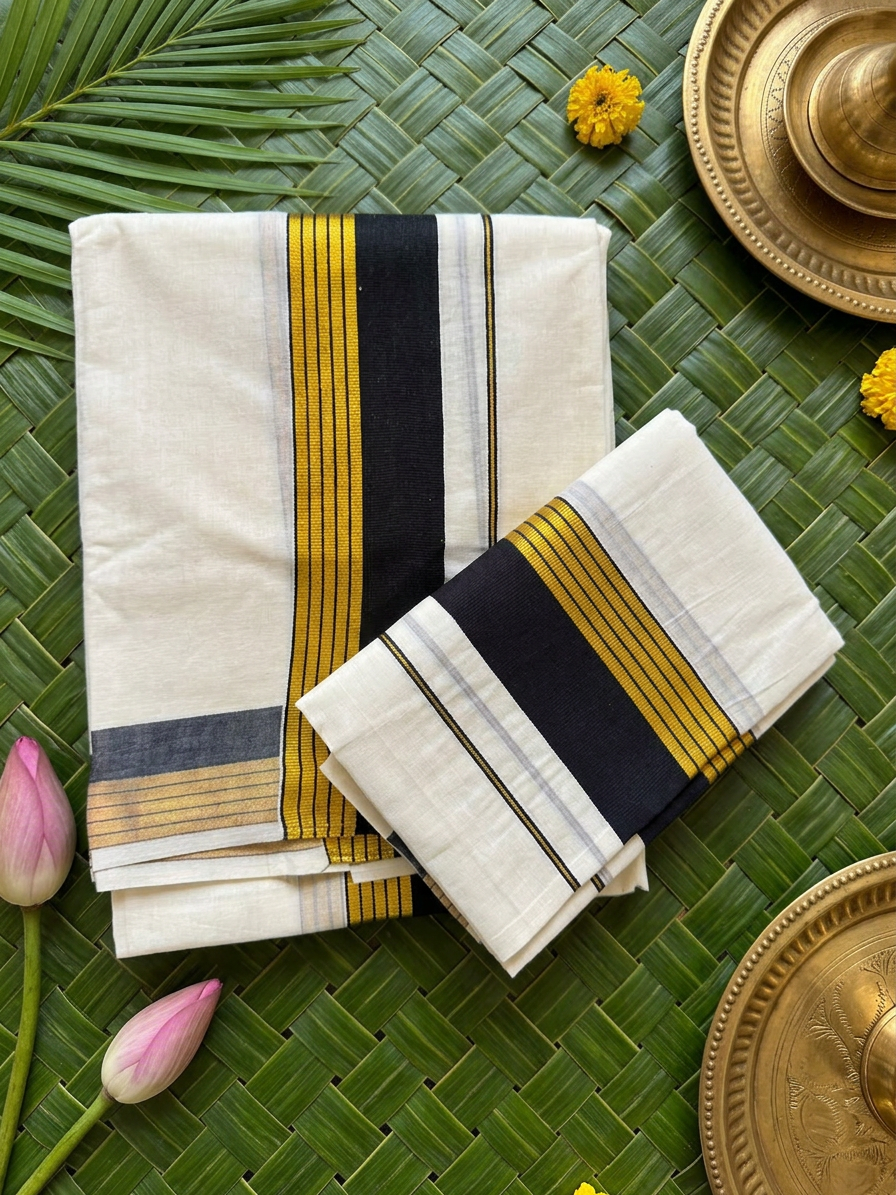 Extra Length Pure Cotton Kerala Set Mundu
