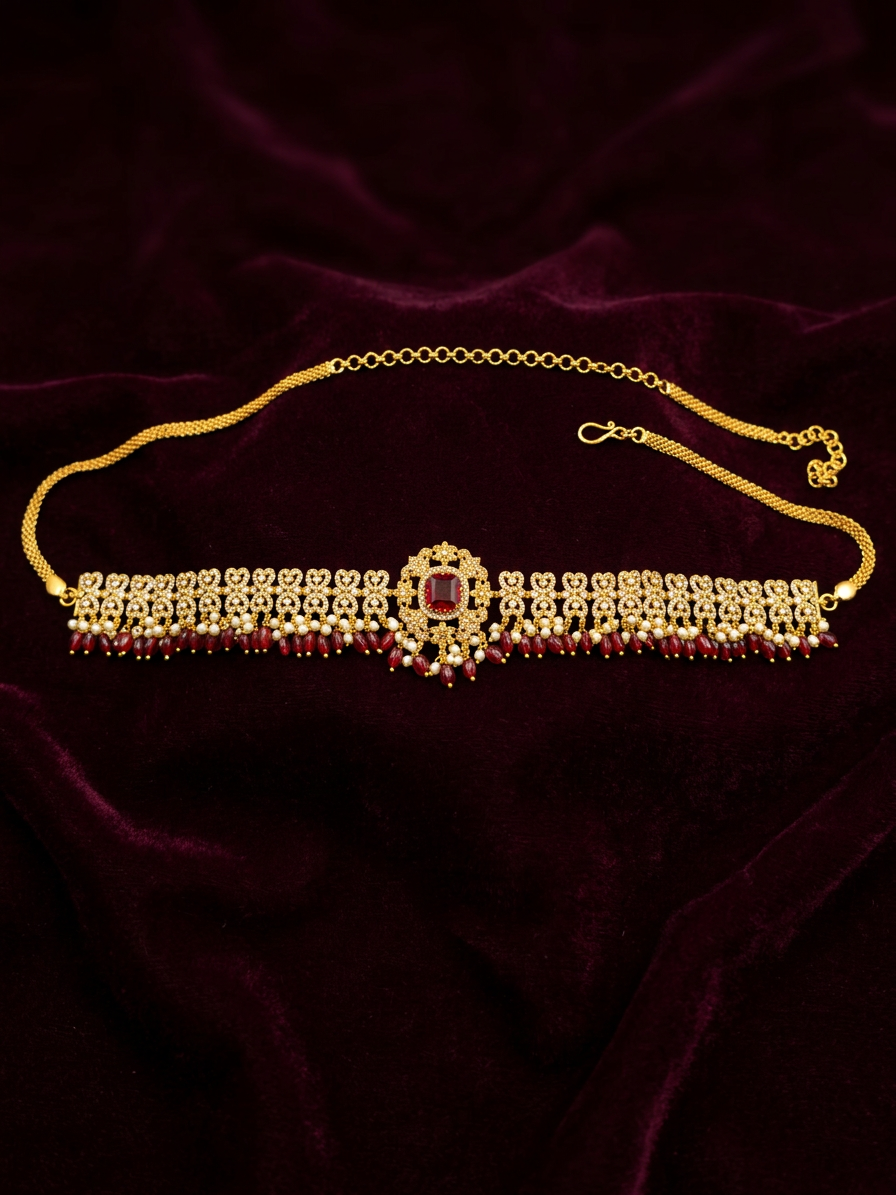 Regal Ruby Core CZ Bridal Vaddanam