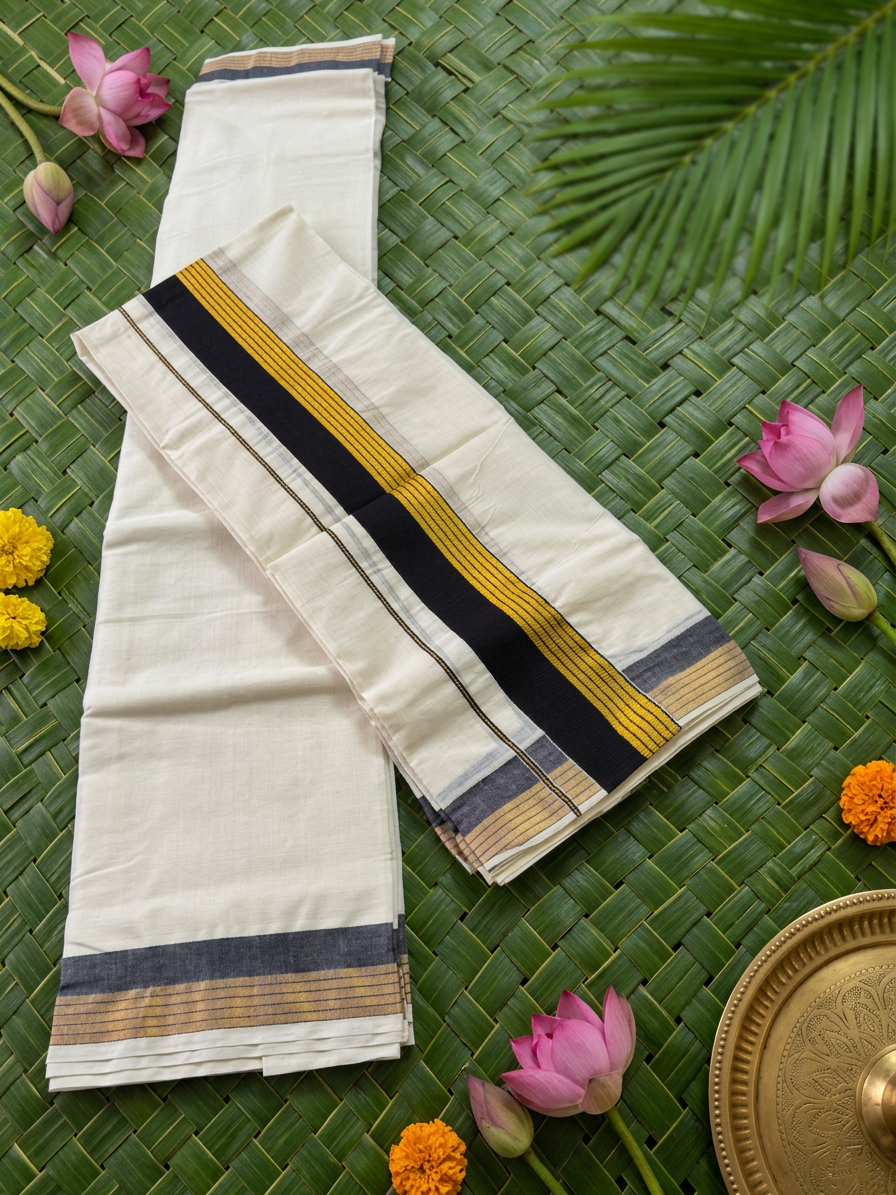 Extra Length Pure Cotton Kerala Set Mundu