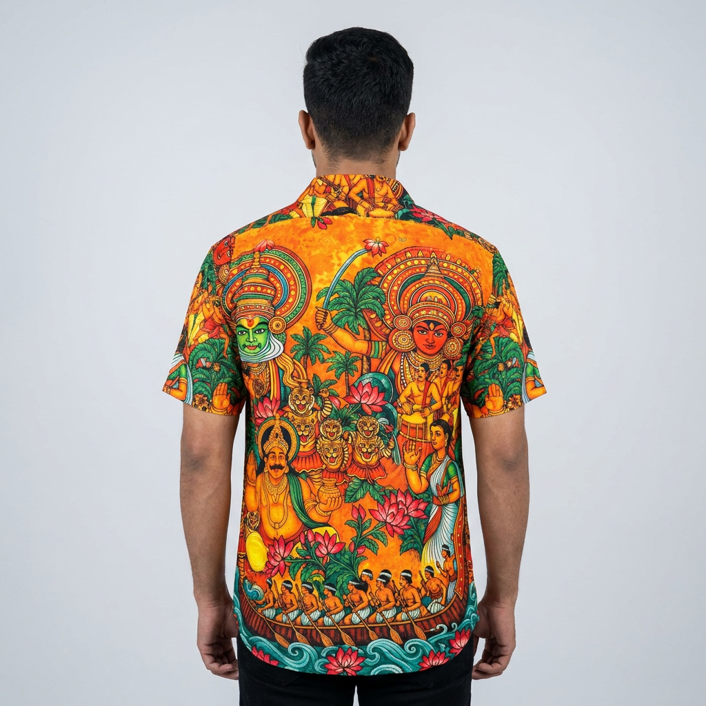 The Kerala Heritage Mural Print Shirt