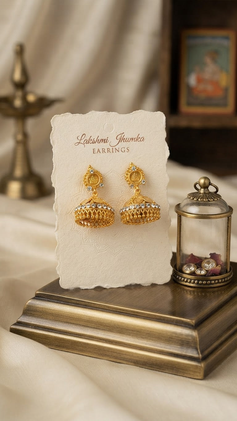 Gold Plated kasu Jhumka Earrings