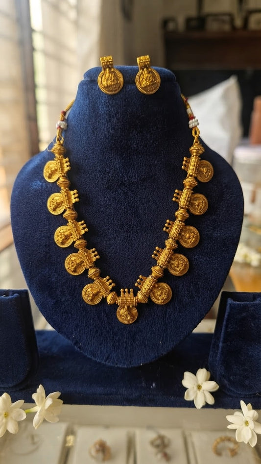 Golden Lakshmi Heritage Necklace Set