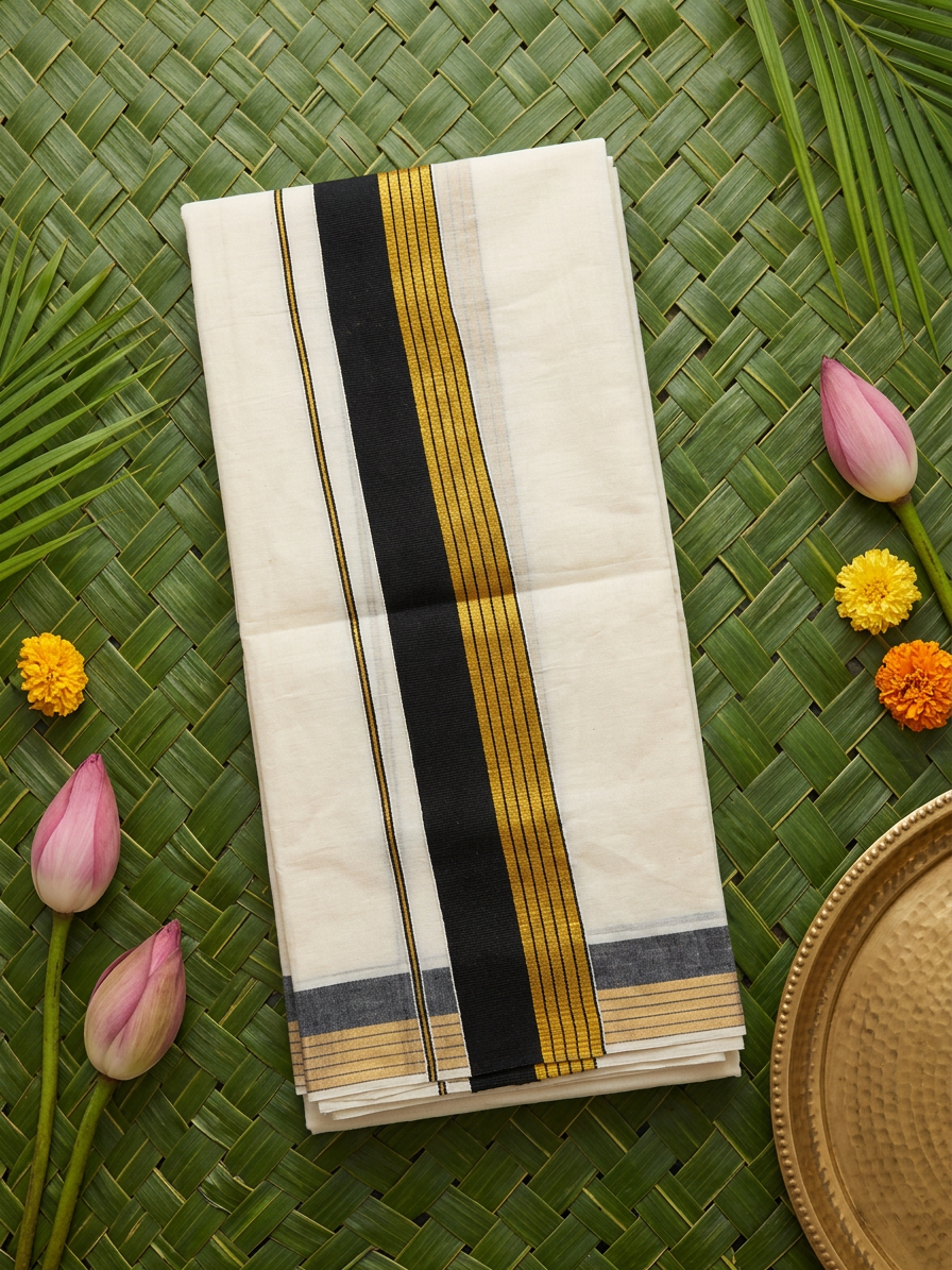 Extra Length Pure Cotton Kerala Set Mundu