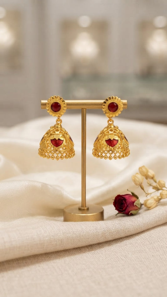 Traditional Heritage Gold Palaka Jhumkas
