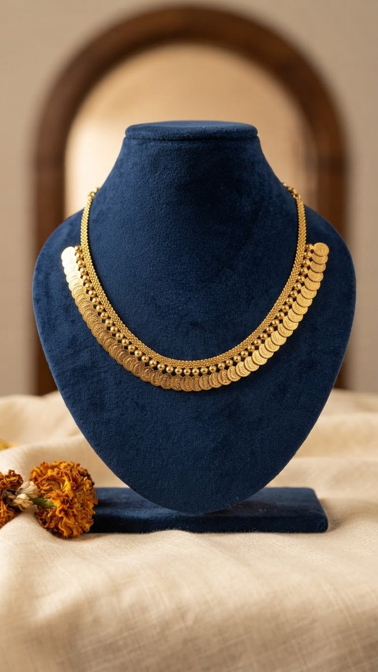 Gold Plated Kerala traditional Kasu Necklace