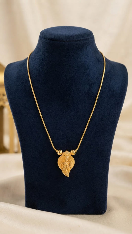 Gold plated Aalila with Lord Krishna Pendant Necklace