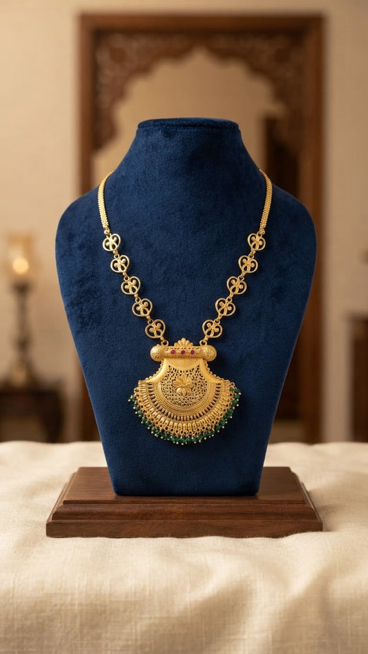 Gold Plated Traditional Pendant Necklace