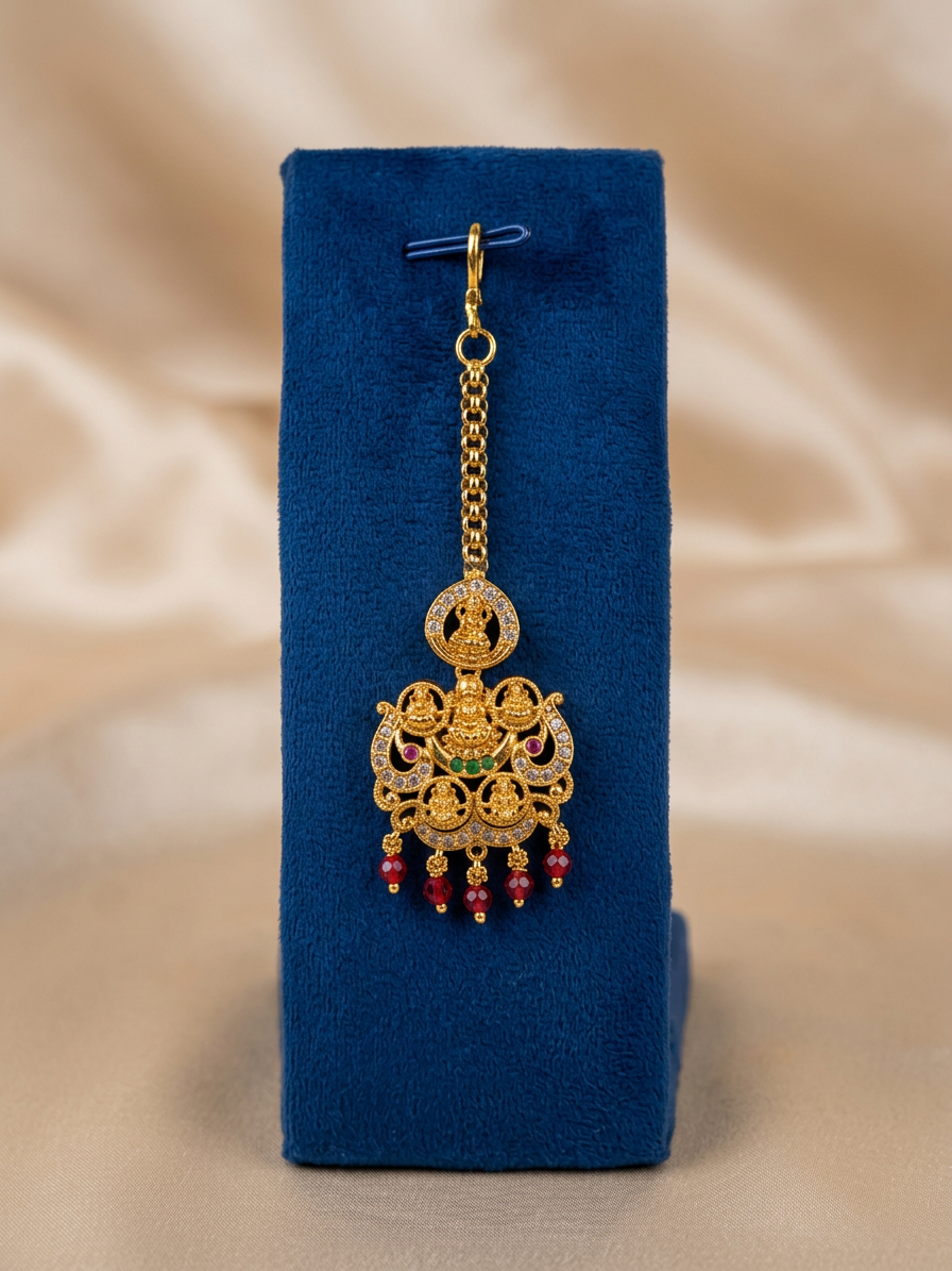 Antique Gold Multi-Lakshmi Temple Maang Tikka