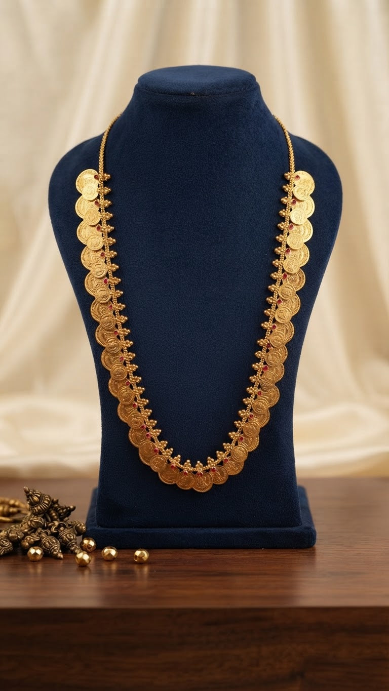 Gold Plated Traditional Kasu Necklace set